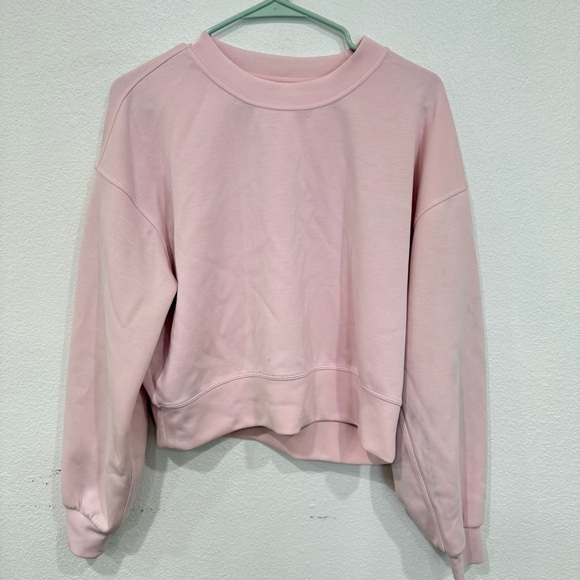 Lululemon Perfectly Oversized Cropped Crew Light Pink Women’s Size 4 - Picture 1 of 6